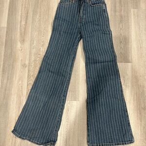 Women's Striped Blue Jeans